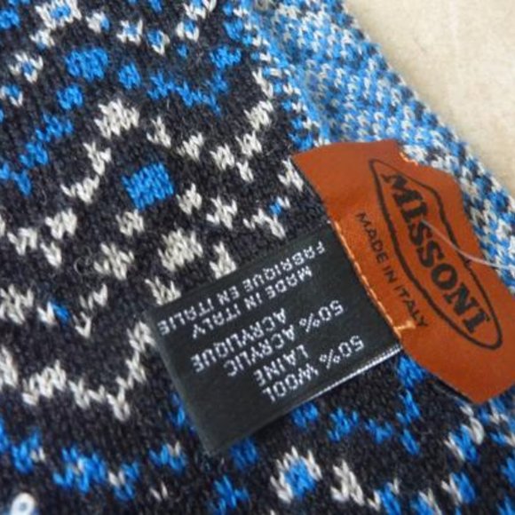 [[[Missoni]]] Chevron Pattern Wool-Blend Scarf - Picture 2 of 6